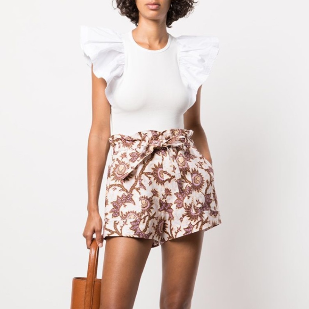 A.L.C. Malcolm Floral Paperbag Shorts